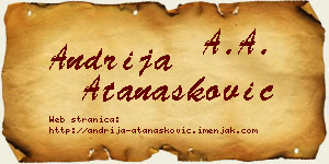 Andrija Atanasković vizit kartica